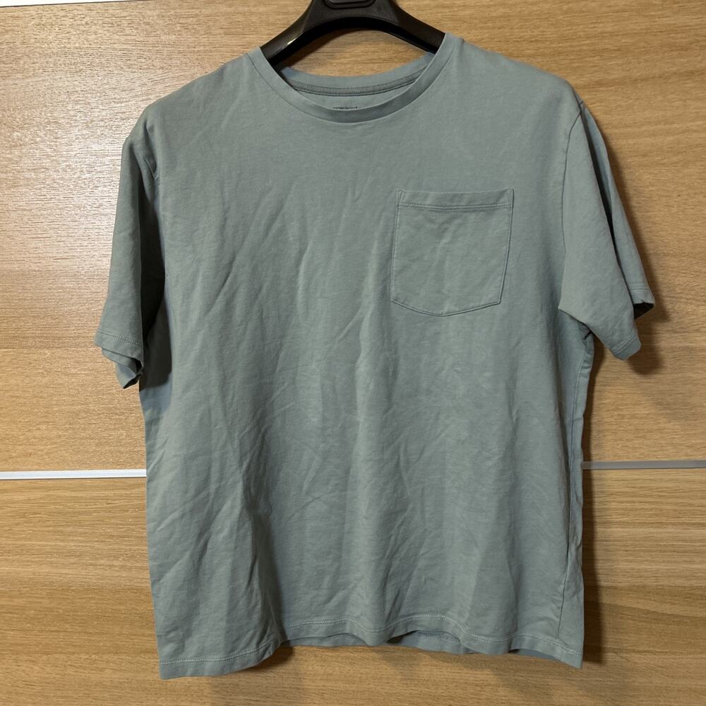 Paper Denim & Cloth Short Sleeve T-Shirt Mens Size L Gray Green w/chest Pocket